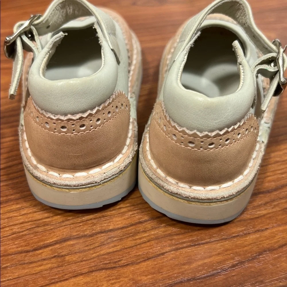 Petit Shoes Sz 4.5 Saddle Oxford w/Strap Made in Spain Leather Pink & Blue